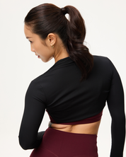 [AA x Eugena] Crop Bolero (Rib) in Black Sesame