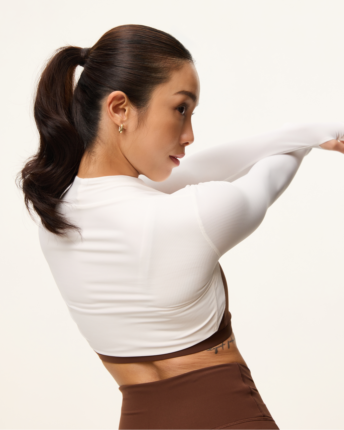 [AA x Eugena] Crop Bolero (Rib) in Yoghurt