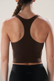 Boxy Longline Bra in Walnut