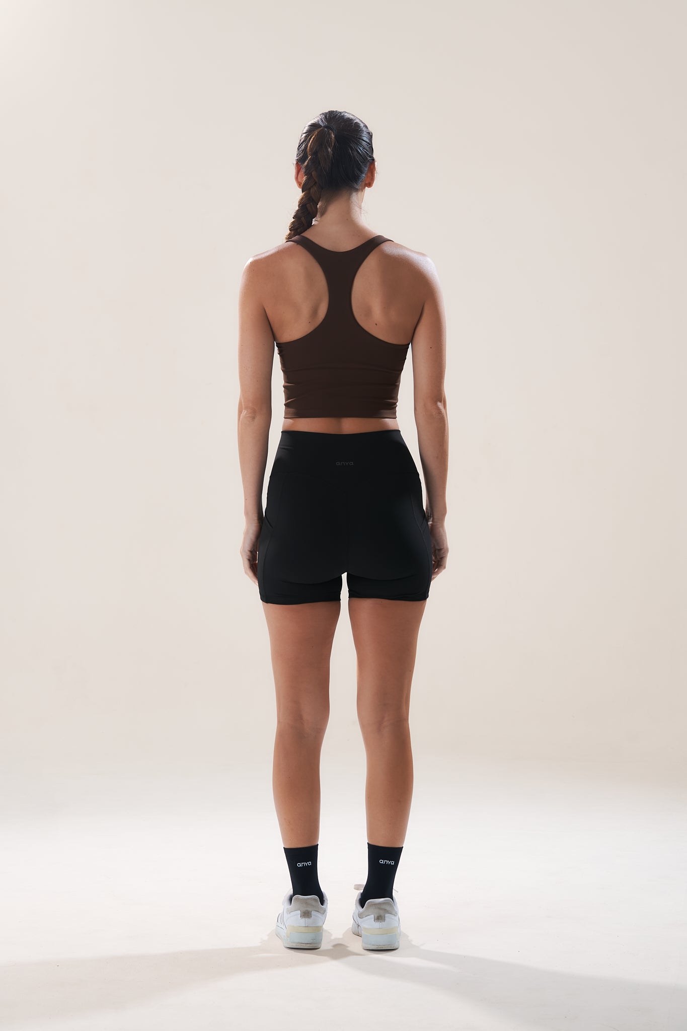 Boxy Longline Bra in Walnut