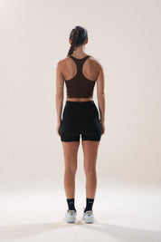 Boxy Longline Bra in Walnut