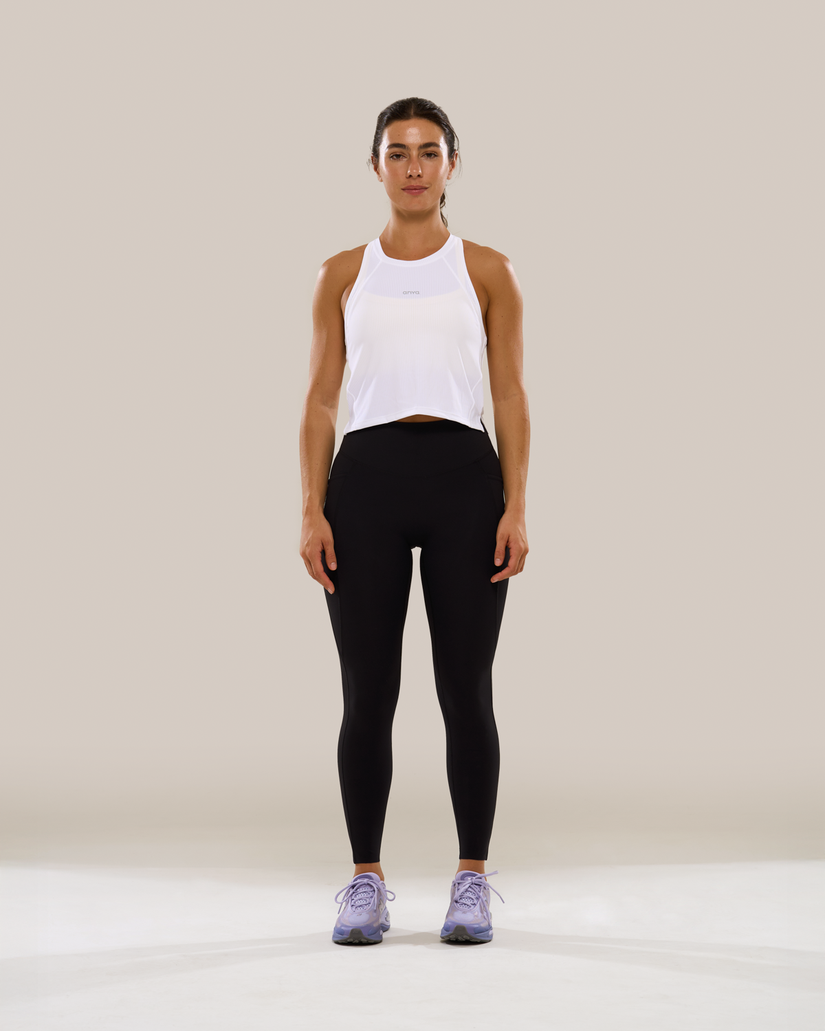 Bib Crop Tank in Yoghurt