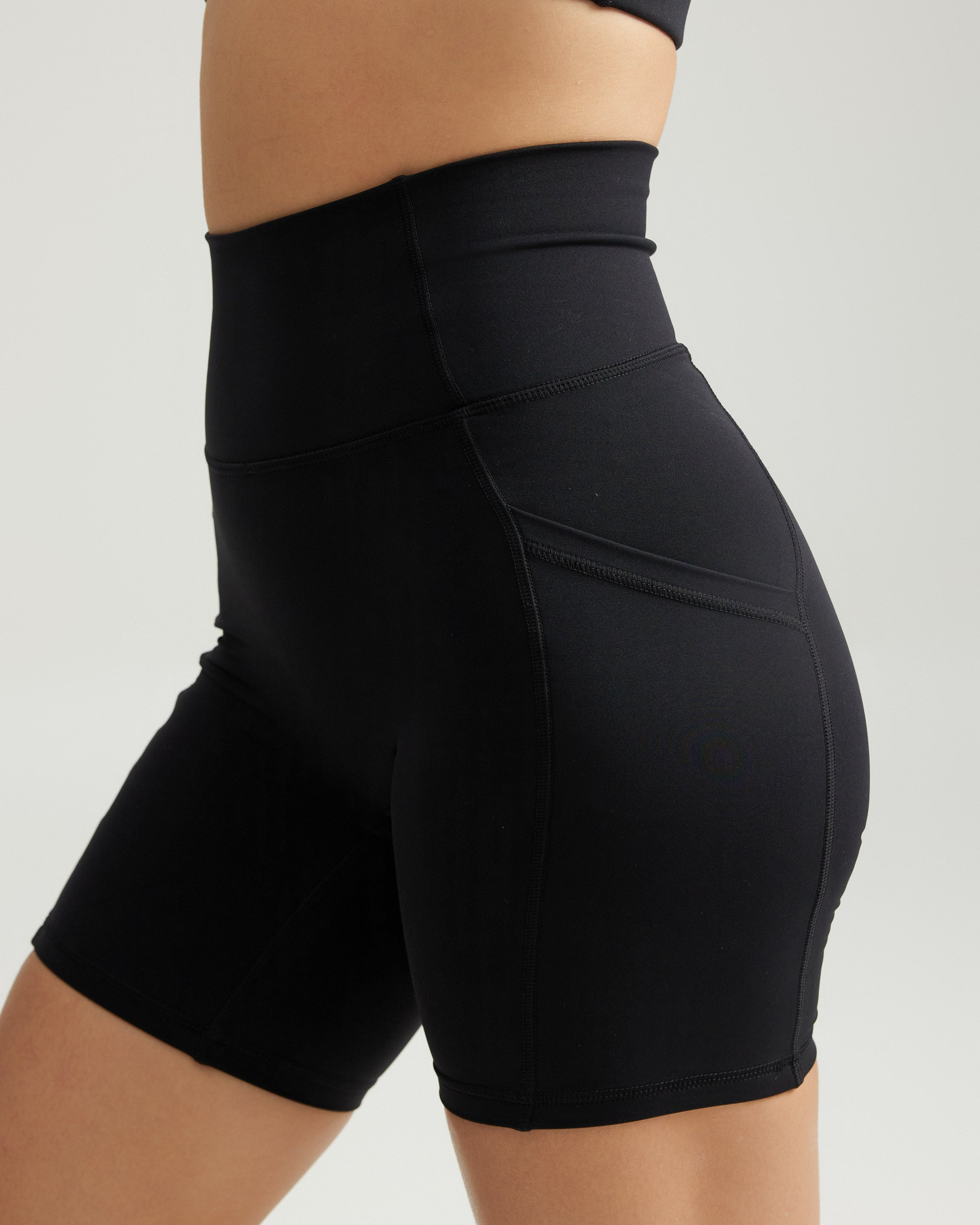 Pocket Shorts (Biker 6") in Black Sesame