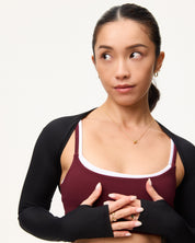 [AA x Eugena] Crop Bolero (Rib) in Black Sesame