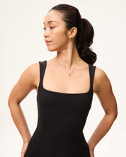 [AA x Eugena] Square Neck Unitard in Black Sesame