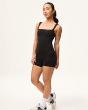 [AA x Eugena] Square Neck Unitard in Black Sesame