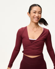 [AA x Eugena] Wrap Top (Rib) in Crush