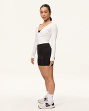 [AA x Eugena] Wrap Top (Rib) in Yoghurt