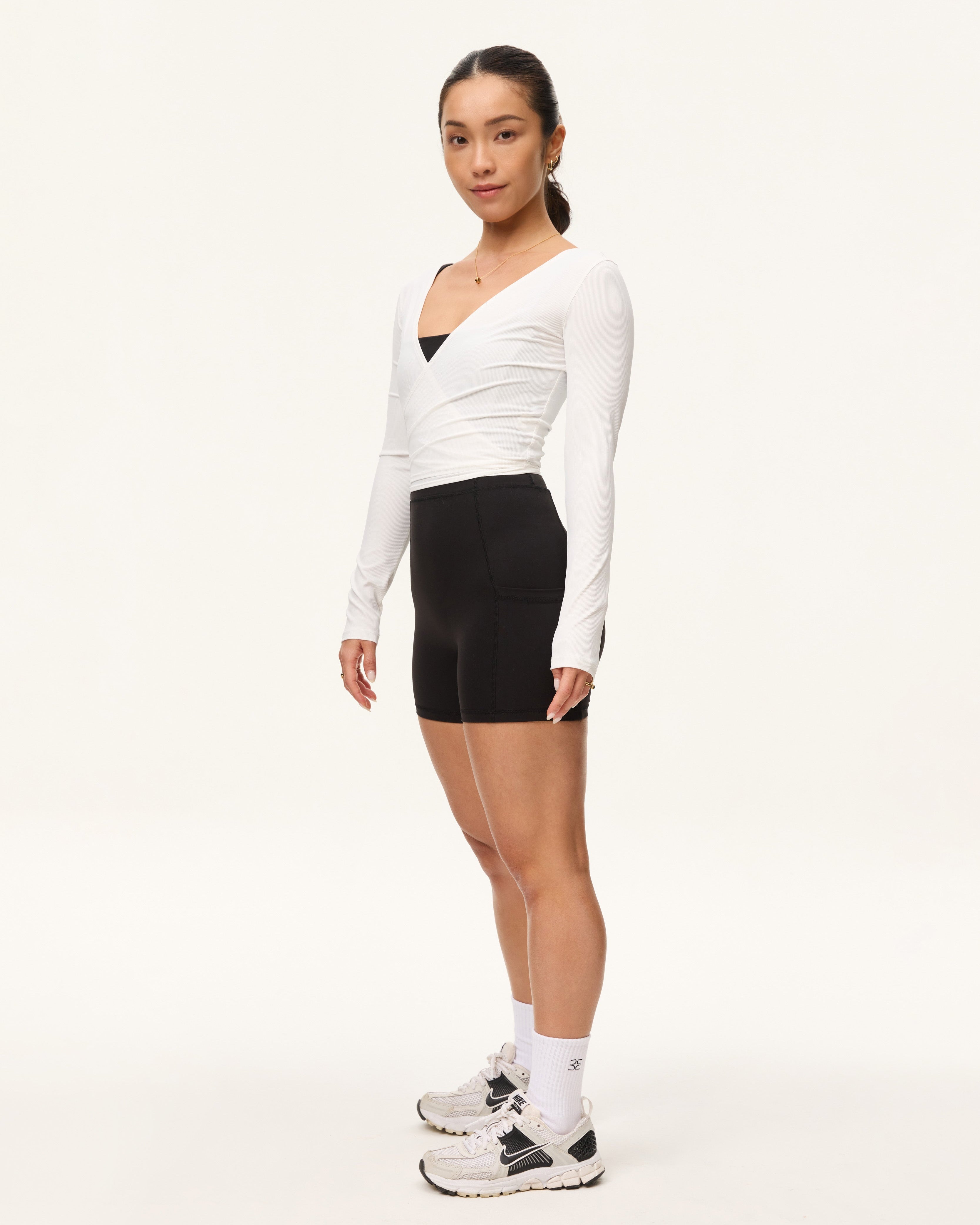 [AA x Eugena] Wrap Top (Rib) in Yoghurt