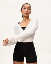 [AA x Eugena] Wrap Top (Rib) in Yoghurt