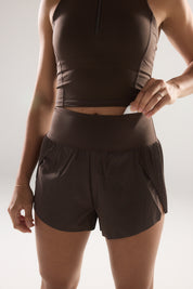 Split Shorts in Espresso