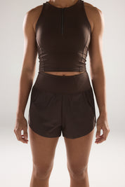 Split Shorts in Espresso