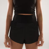 Split Shorts in Black Sesame