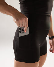 Race Pocket Shorts (Mini 4") in Black Sesame