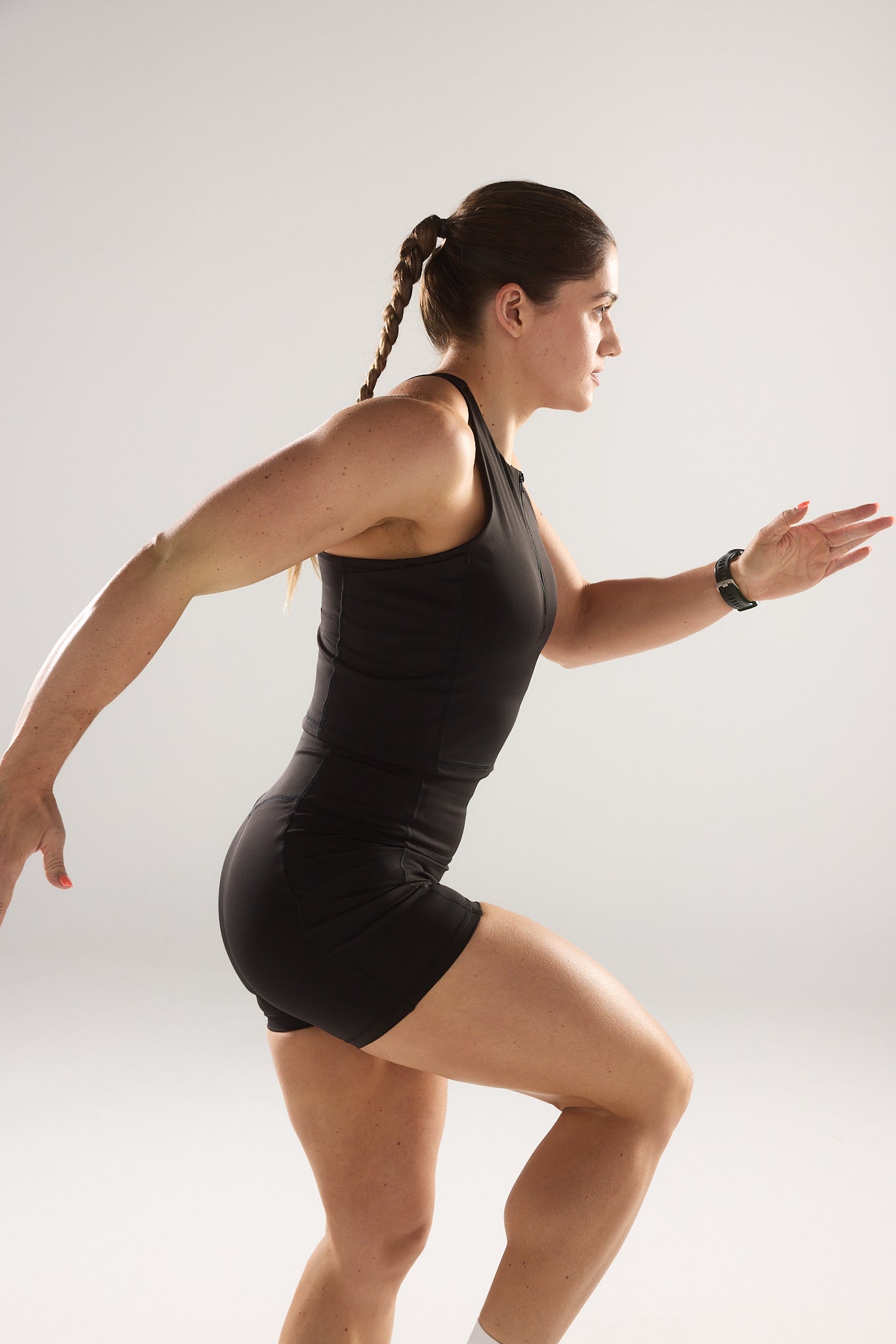 Race Pocket Shorts (Mini 4") in Black Sesame