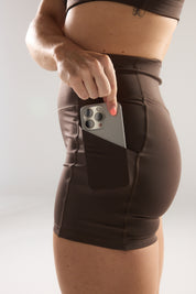 Race Pocket Shorts (Mini 4") in Espresso