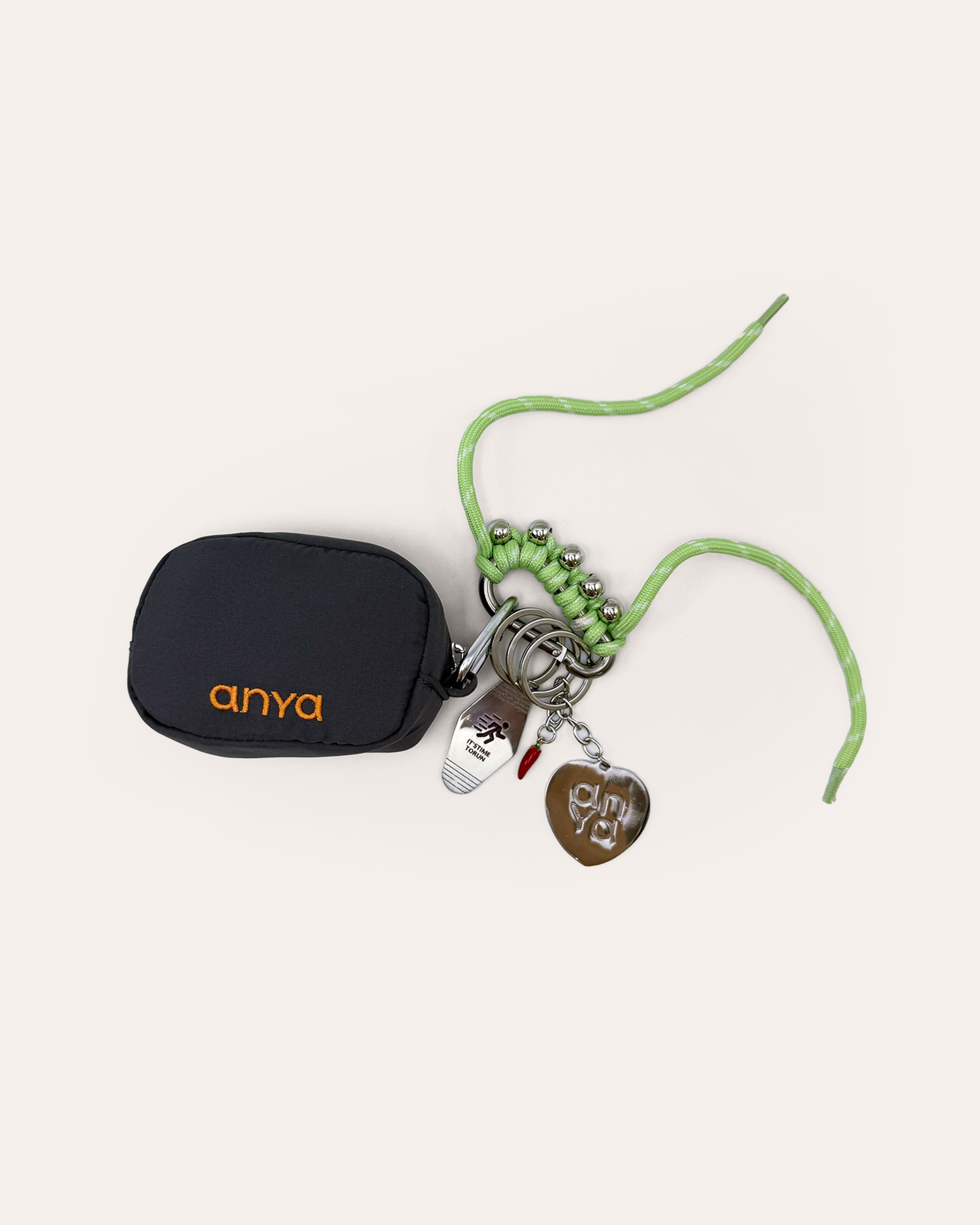 Anya Pouch Keychain Set in Lime