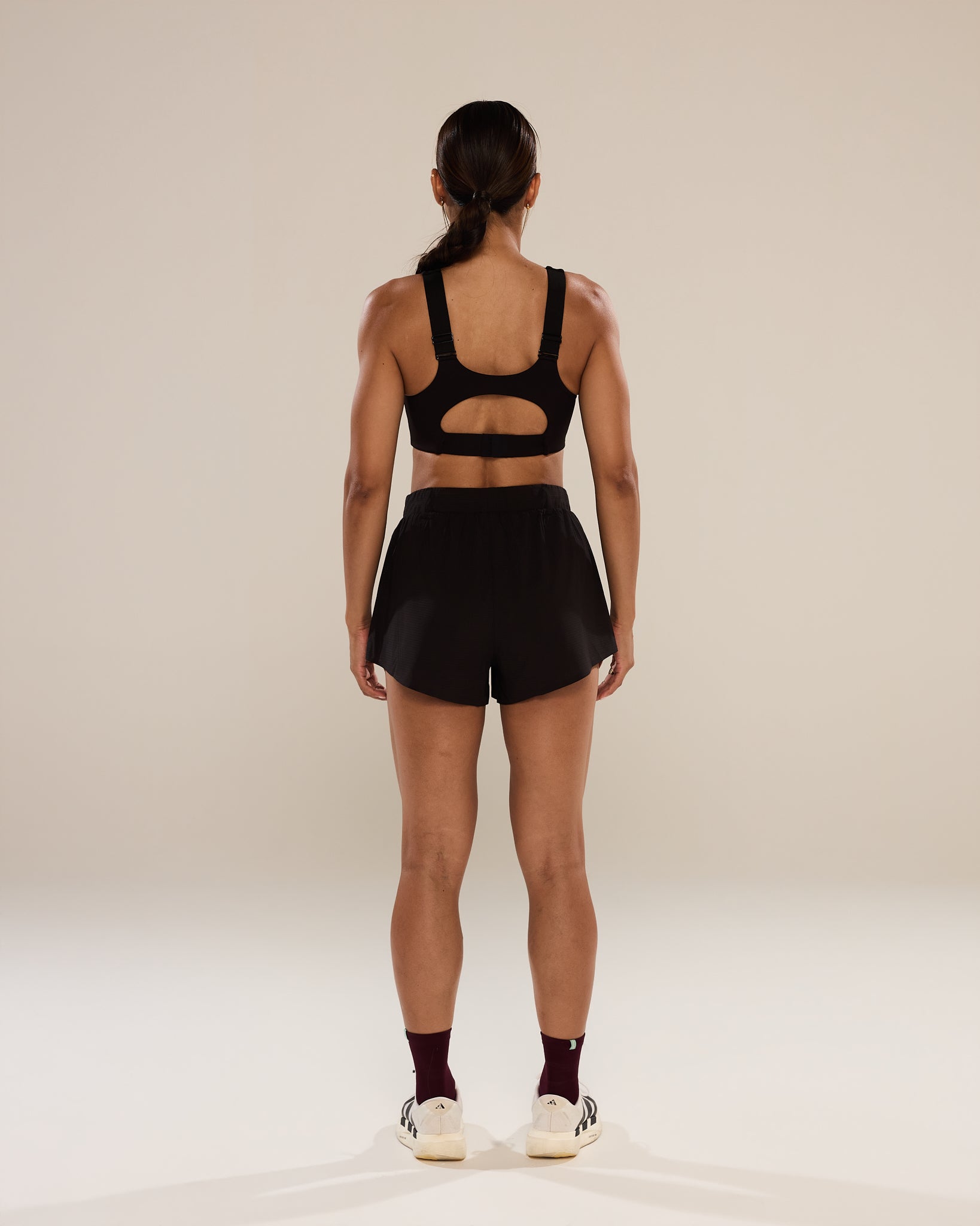 Hold The Pace Shorts in Black Sesame