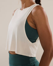 Easy Run Crop Tank in Onyx