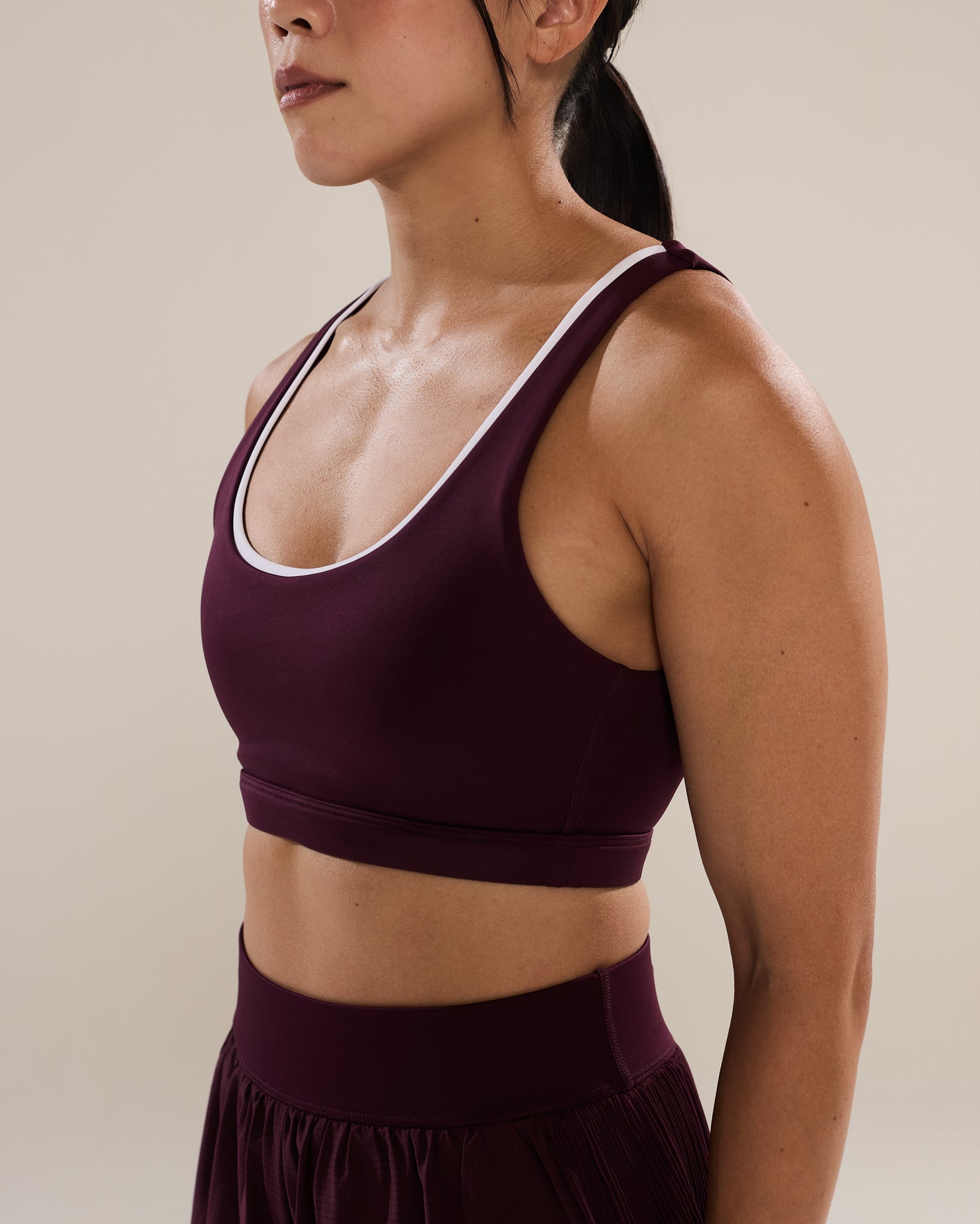 Circle Back Layered Bra in Winetasting