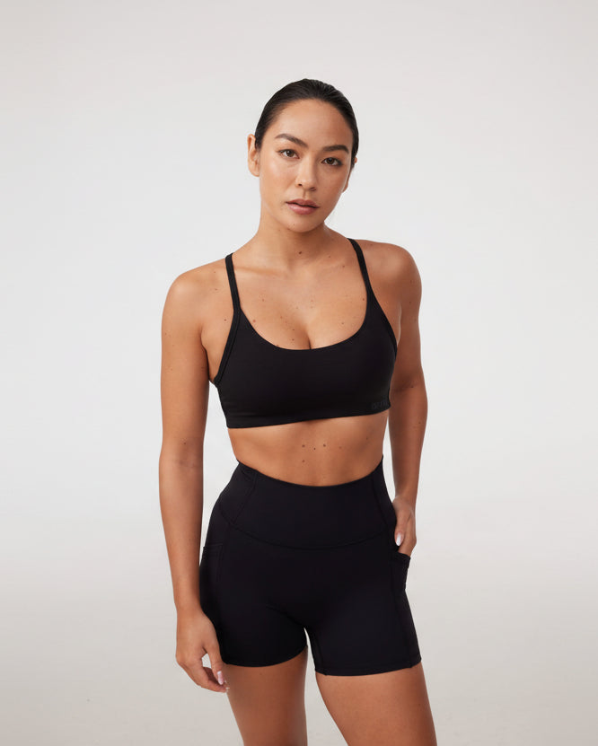 Twist Bra in Black Sesame