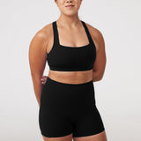 Boxy Bra in Black Sesame
