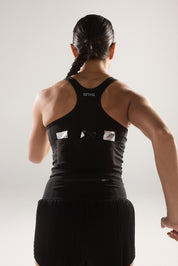 Race Day High Neck Crop in Black Sesame