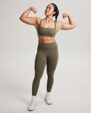Square Neck Bra in Avocado