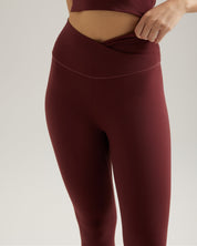V Leggings (Full 24") in Dark Cherry