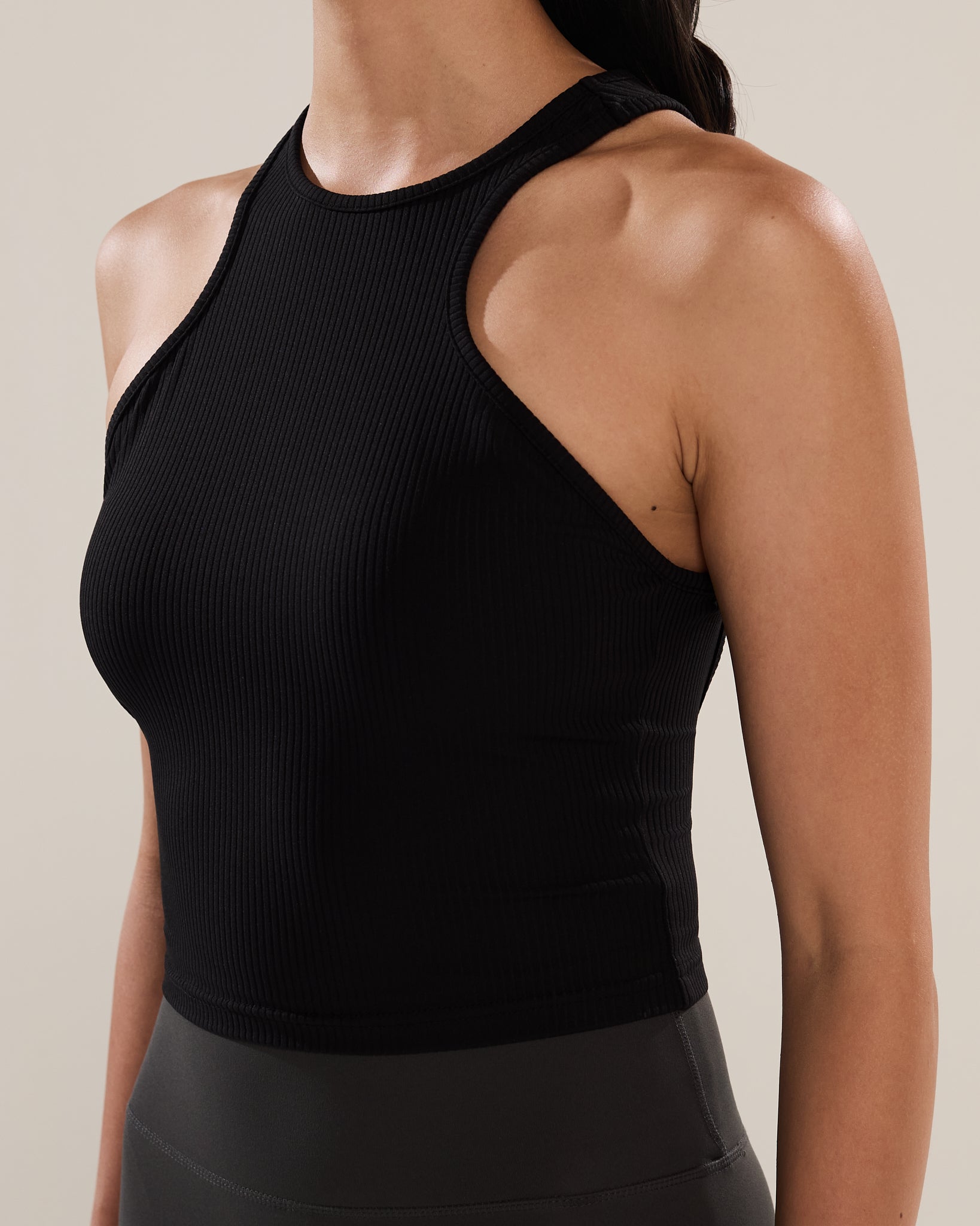 PRE-ORDER] Asymmetric Back Top in Black Sesame – Anya Active