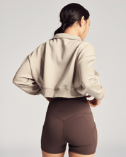 Effortless Half Zip (Crop) in Oat