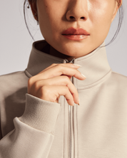 Effortless Half Zip (Crop) in Oat