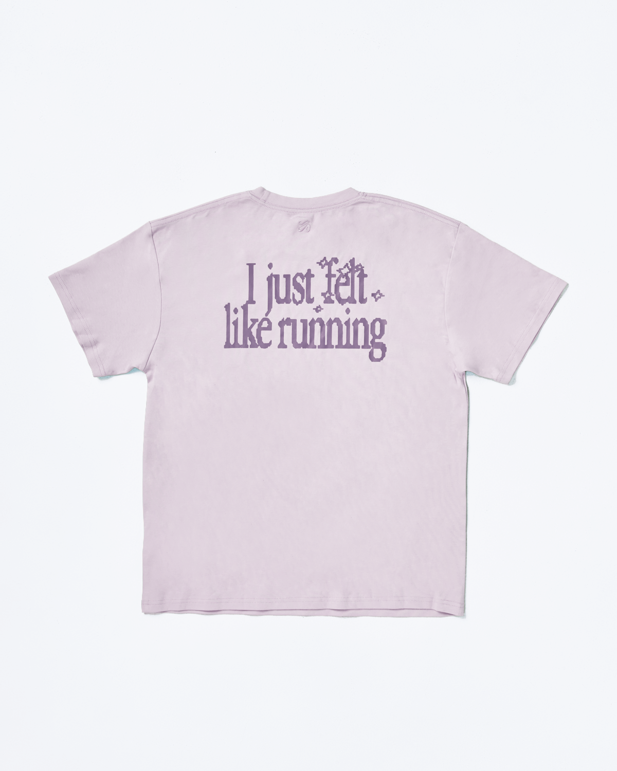 Graphic Oversized Tee in Whisper (I Just Felt Like Running)