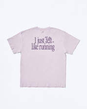 Graphic Oversized Tee in Whisper (I Just Felt Like Running)