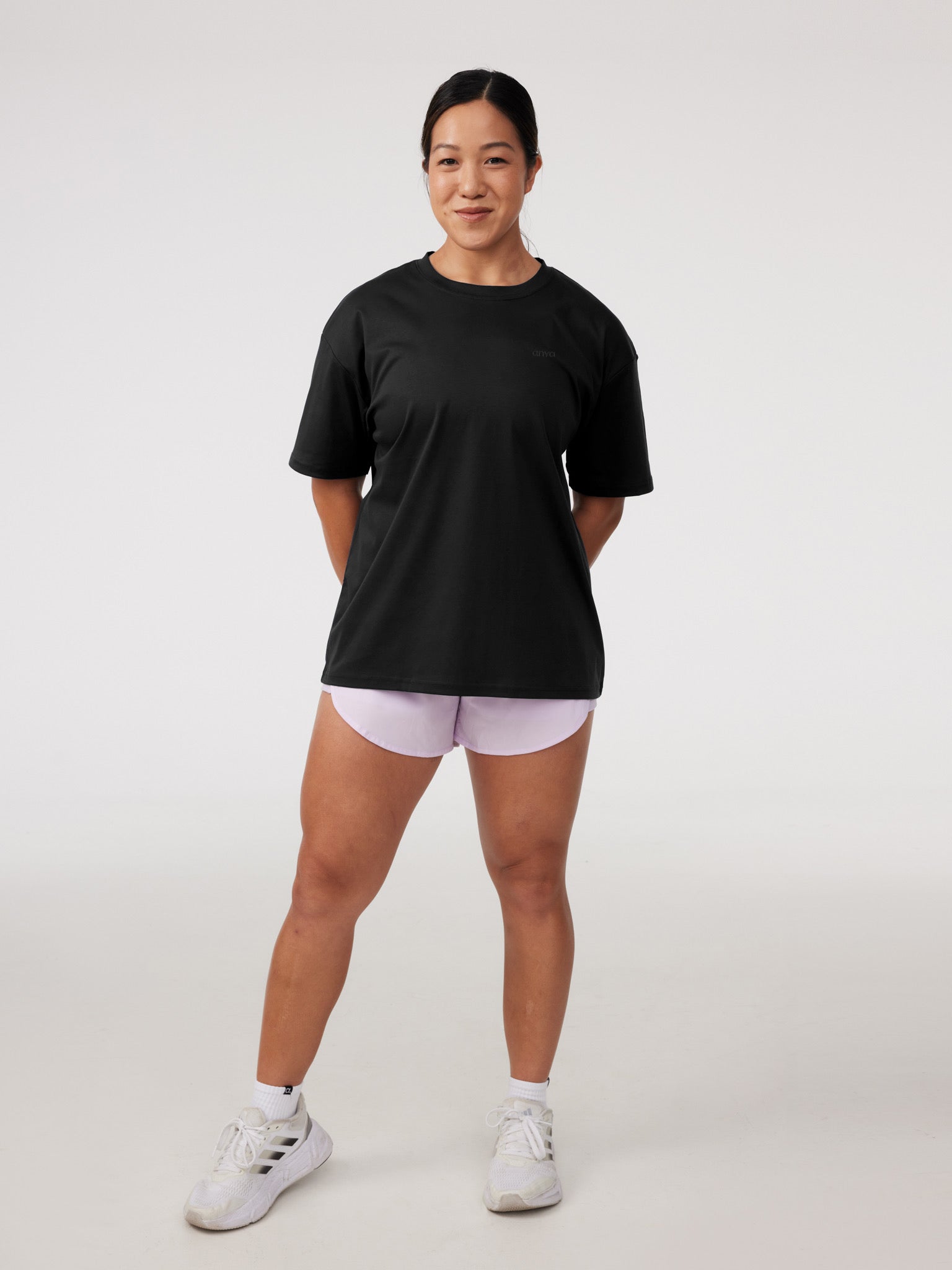 Graphic Oversized Tee in Black Sesame (One Good Move)