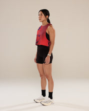Easy Run Crop Tank in Great Red