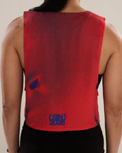 Easy Run Crop Tank in Great Red