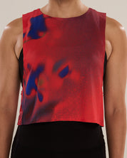 Easy Run Crop Tank in Great Red