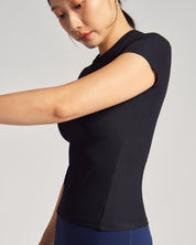 Like A Hug Tee (Rib) in Black Sesame