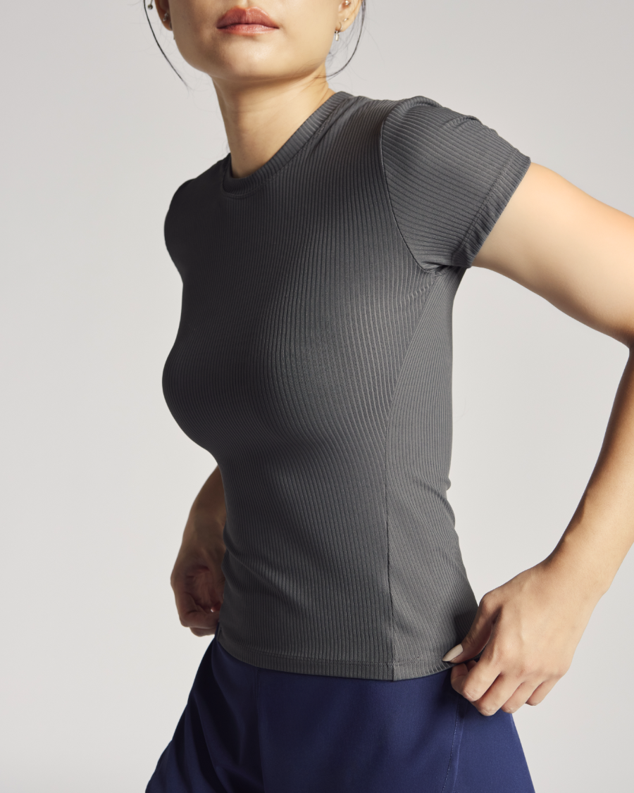 Like A Hug Tee (Rib) in Truffle