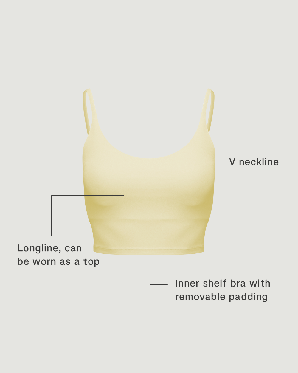 V Cami Bra in Yoghurt