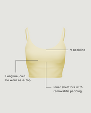 V Cami Bra in Black Sesame