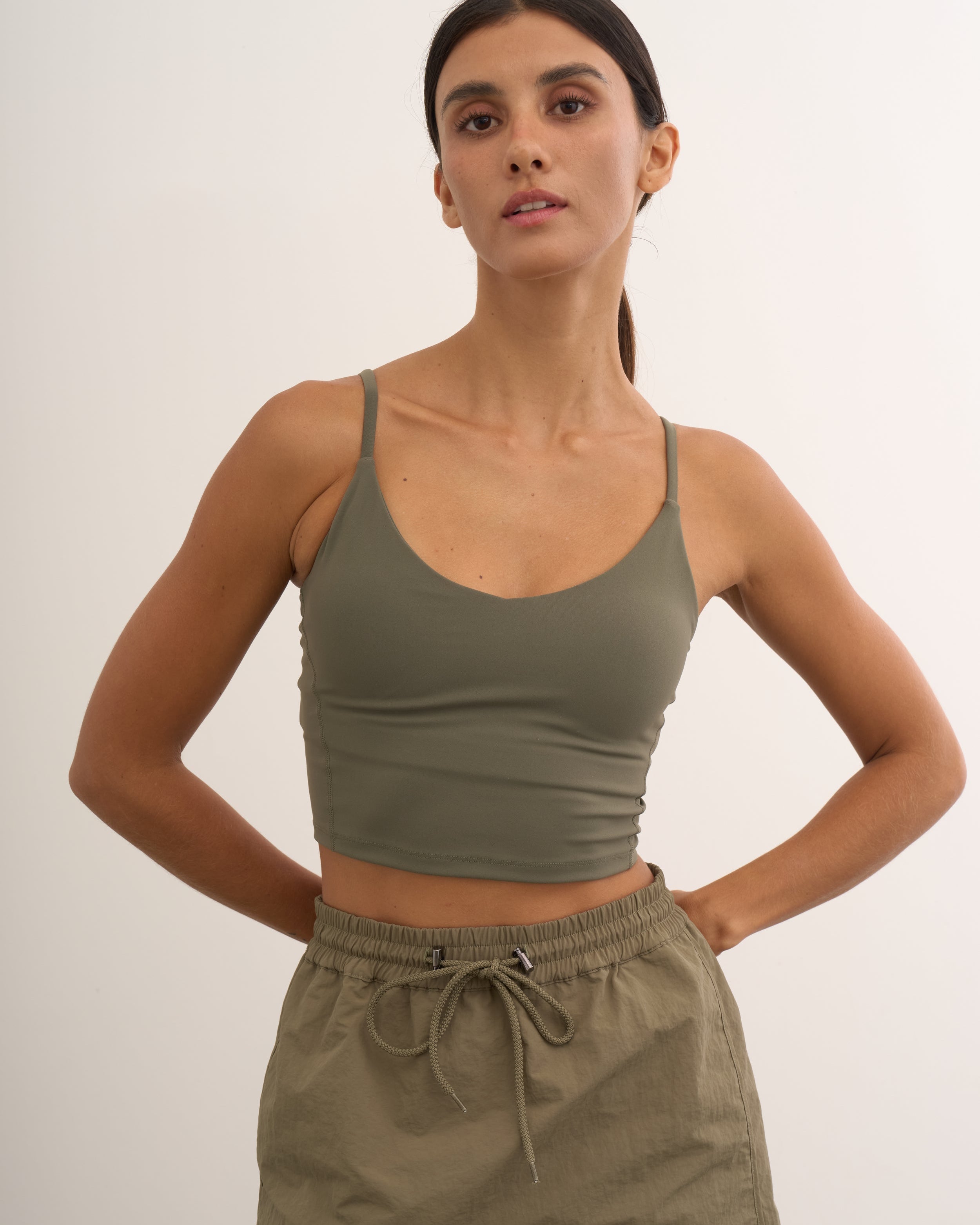 V Cami Bra in Avocado