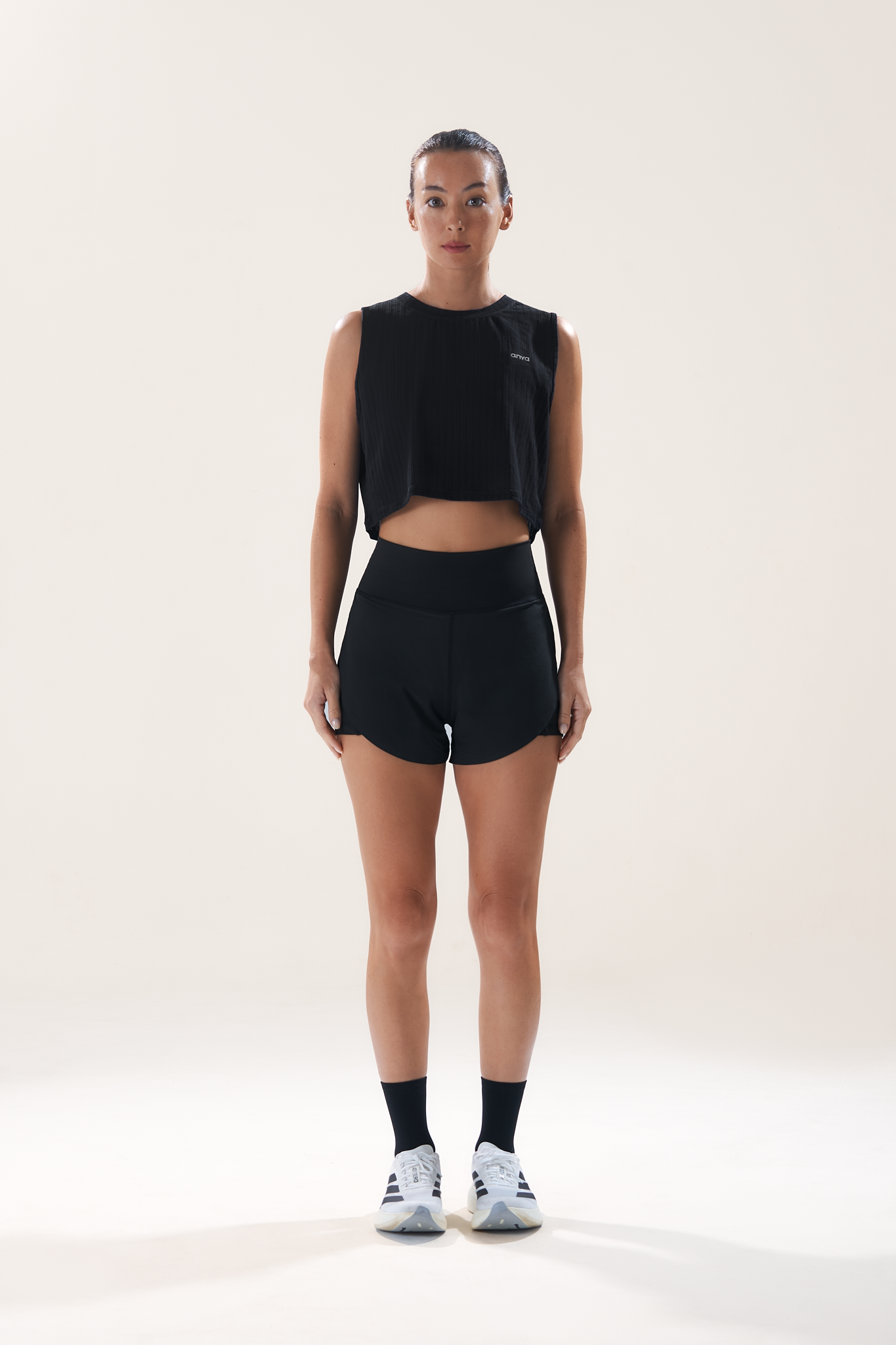 Boxy Muscle Tank in Black Sesame