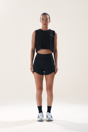 Boxy Muscle Tank in Black Sesame