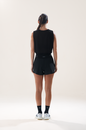 Boxy Muscle Tank in Black Sesame