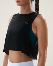 Easy Run Crop Tank in Black Sesame