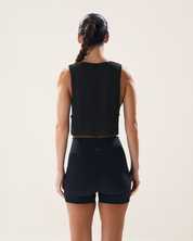 Easy Run Crop Tank in Black Sesame