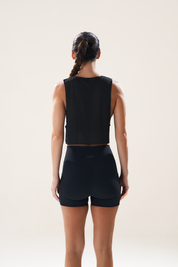 Easy Run Crop Tank in Black Sesame