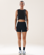 Easy Run Crop Tank in Black Sesame